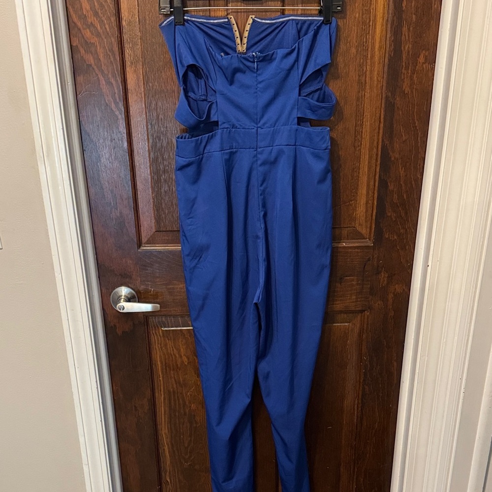 DO+BE Royal Blue Strapless Jumpsuit - Picture 3 of 3